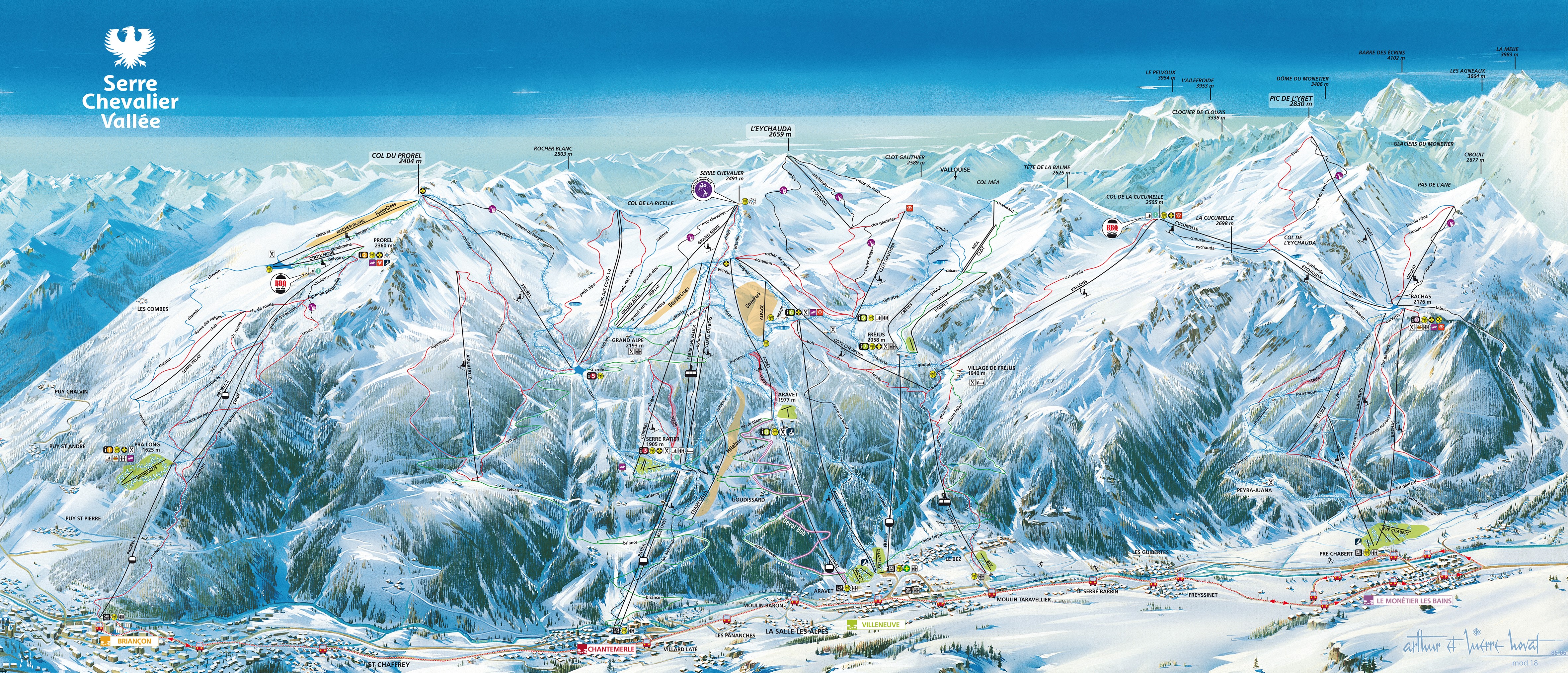 Serre Chevalier Vallees ski map
