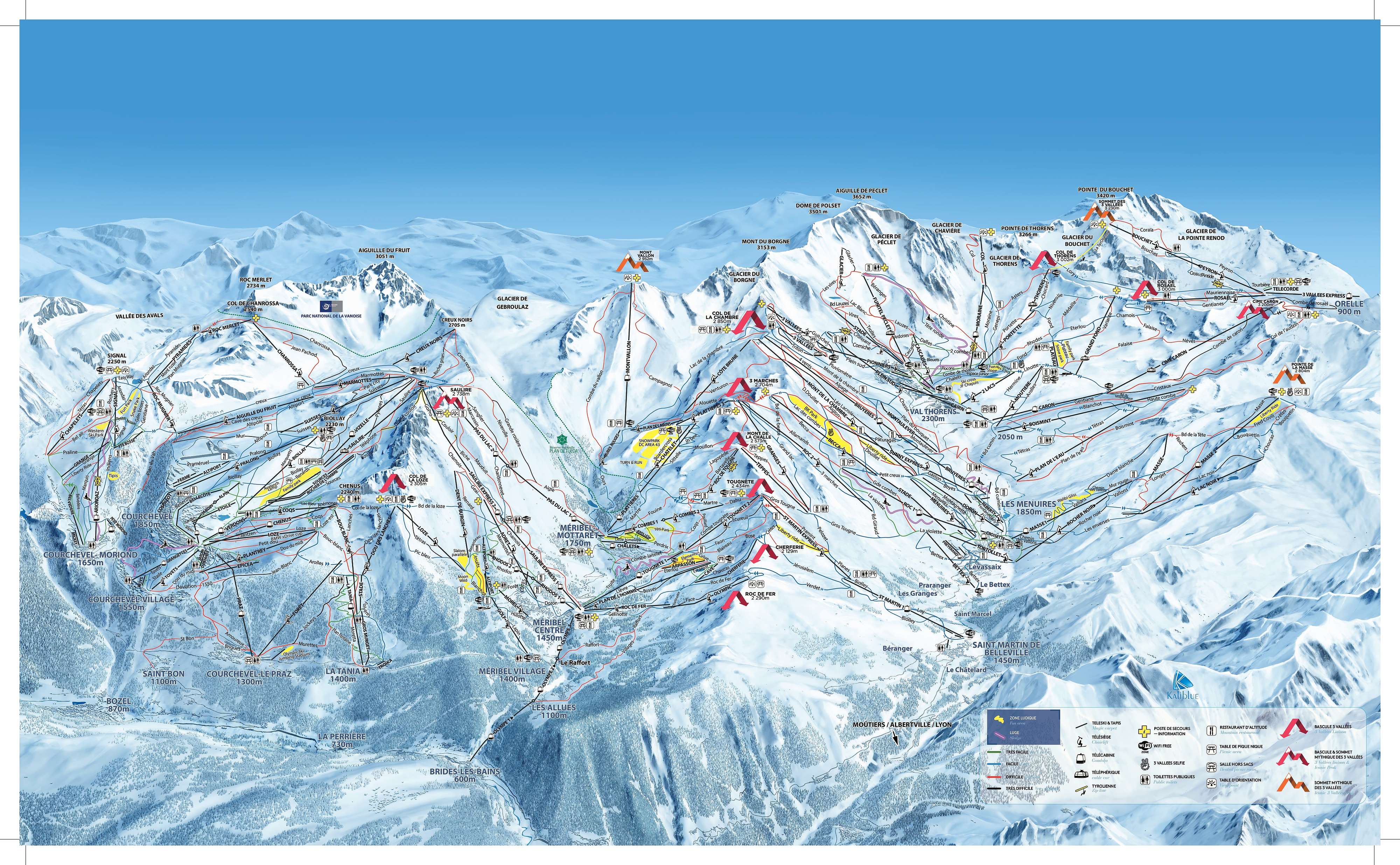 Freeride és Lavinaismeret Tábor ski map